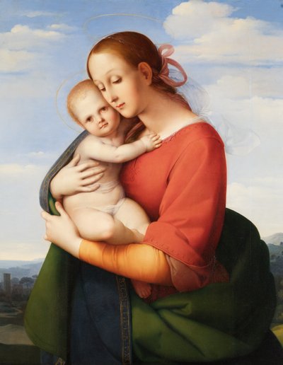 virgen y el niño de Johann Evangelist Scheffer von Leonhardshoff
