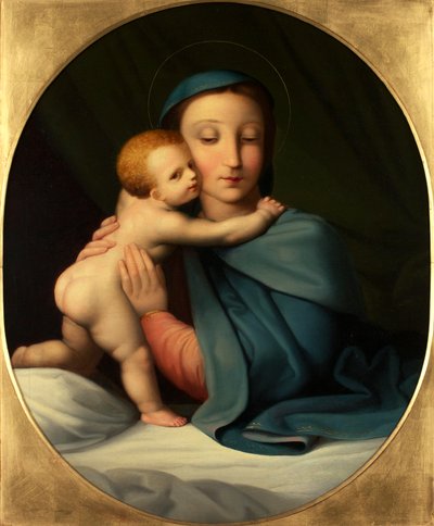 virgen y el niño de Johann Evangelist Scheffer von Leonhardshoff
