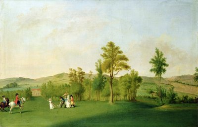 Paisaje con figuras de Johann F.A. school of Tischbein