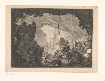 Capriccio de arquitectura con figuras de Johann Ferdinand Hetzendorff von Hohenberg