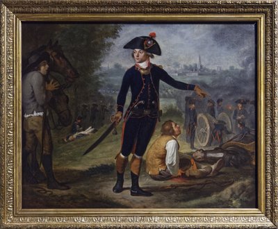 Oficial de artillería en el asedio de una ciudad, c.1795 (óleo sobre lienzo) de Johann Friedrich (after) Dryander
