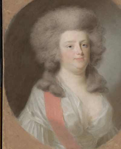Augusta Maria Carolina de Nassau-Weilburg (1764-1802). Prima de Guillermo V, Príncipe de Orange-Nassau, hija de su hermana Carolina de Johann Friedrich August Tischbein
