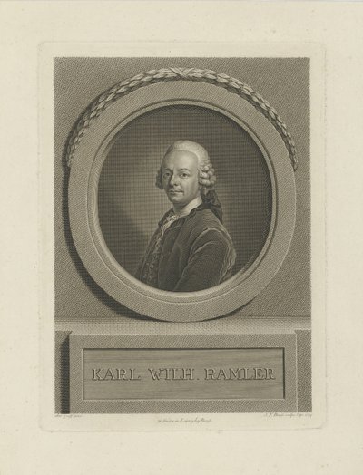 Retrato de Karl Wilhelm Ramler 1725-1798, 1774 de Johann Friedrich Bause