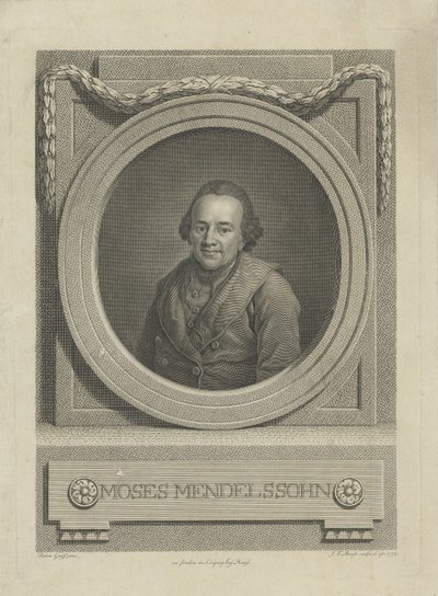Retrato de Moses Mendelssohn 1729-1786, 1772 de Johann Friedrich Bause