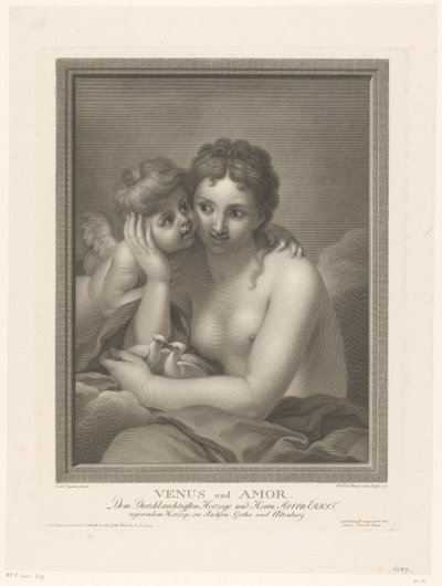 Venus y Amor de Johann Friedrich Bause