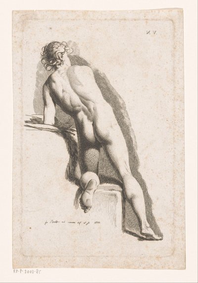 Desnudo masculino arrodillado, visto desde atrás de Johann Friedrich Bolt