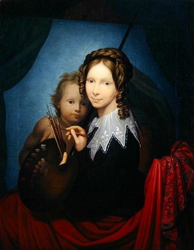 Princesa heredera Auguste, copiando la Madonna Sixtina de Johann Friedrich Bury