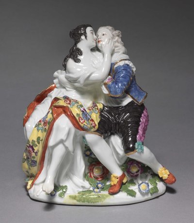 Los amantes, manufactura Fábrica de Porcelana de Meissen, Alemania, c.1740 de Johann Friedrich Eberlein