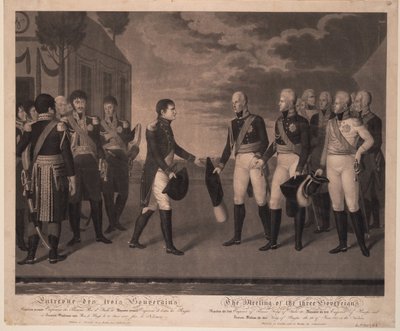 Reunión de Tilsit de tres monarcas en julio de 1807 de Johann Friedrich Jügel