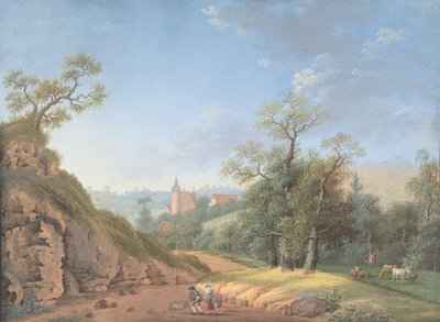 Familia campesina en un paisaje, finales del siglo XVIII-XIX de Johann Friedrich Nagel