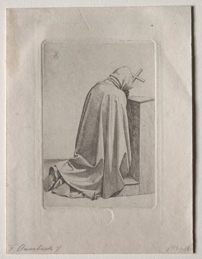 Un monje rezando, 1826 de Johann Friedrich Overbeck