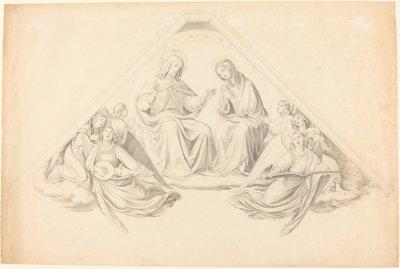 Cristo y la Virgen con Ángeles Músicos de Johann Friedrich Overbeck