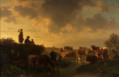 Tarde en los pastos de Johann Friedrich Voltz