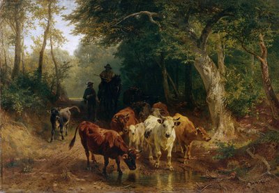Regreso de la manada de ganado en otoño de Johann Friedrich Voltz