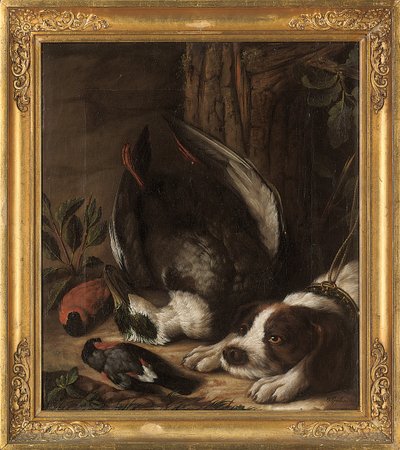 Un perro de caza y su presa, 1768 de Johann Friedrich von Grooth