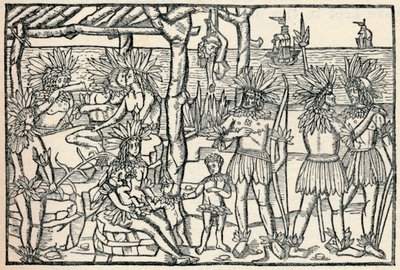 La primera representación del pueblo del Nuevo Mundo, 1505 de Johann Froschauer