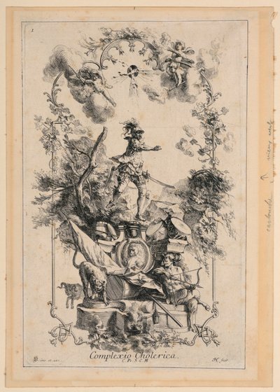 Diseño para un panel que representa el temperamento colérico de Johann Georg Bergmuller