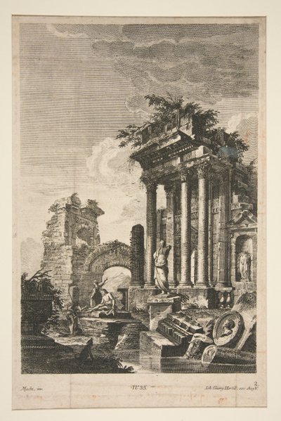 Capriccio con ruinas romanas de Johann Georg Hertel
