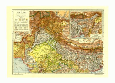 Mapa de la parte norte de India de Johann Georg Justus Perthes