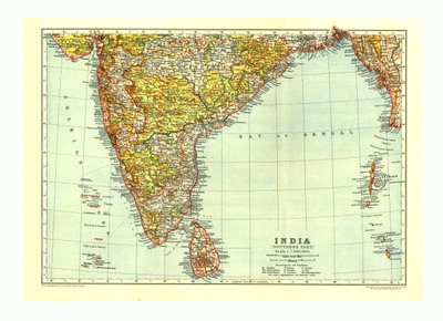 Mapa de la India Parte sur, c. 1910 de Johann Georg Justus Perthes