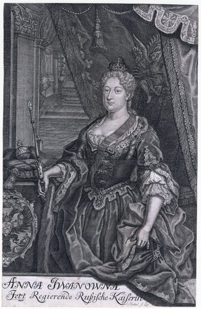 Retrato de la Emperatriz Anna Ioannovna (1693-1740) de Johann Georg Menzel