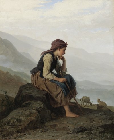 El pequeño pastor de cabras de Johann Georg Meyer