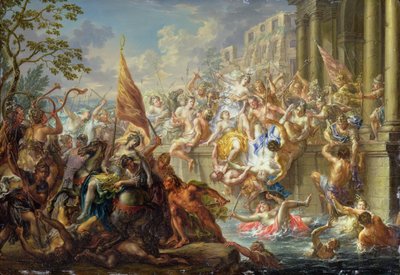 La batalla de las amazonas, c.1730 de Johann Georg Platzer