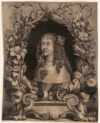 Retrato de Erdmuthe Sophia, margravina de Brandeburgo-Bayreuth de Johann Georg Waldreich