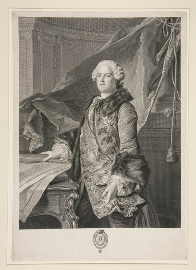 Retrato de Abel Francois Poisson de Vandi?res, Marqués de Marigny (1727-1781) de Johann Georg Wille