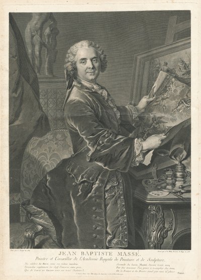 Jean Baptiste Massé de Johann Georg Wille after Louis Tocqué