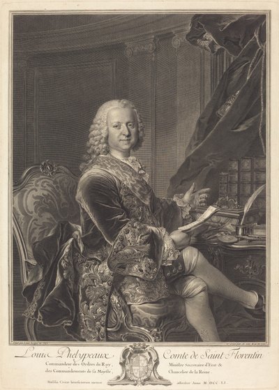 Louis Phelypeaux, conde de Saint Florentin de Johann Georg Wille after Louis Tocqué