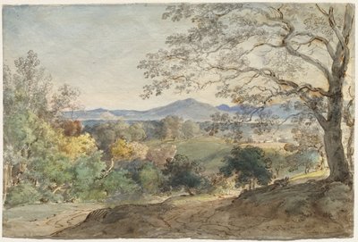 Vista a través del valle del Inn hacia los Alpes y Neubeuern de Johann Georg von Dillis