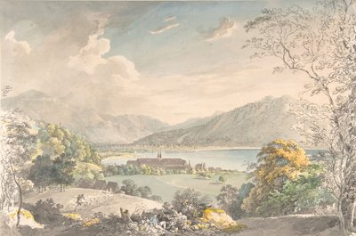 Vista del Monasterio en Tegernsee visto desde el noreste de Johann Georg von Dillis