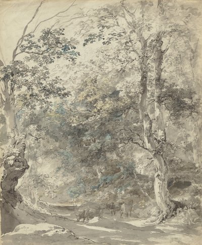 Paisaje arbolado con vacas de Johann Georg von Dillis