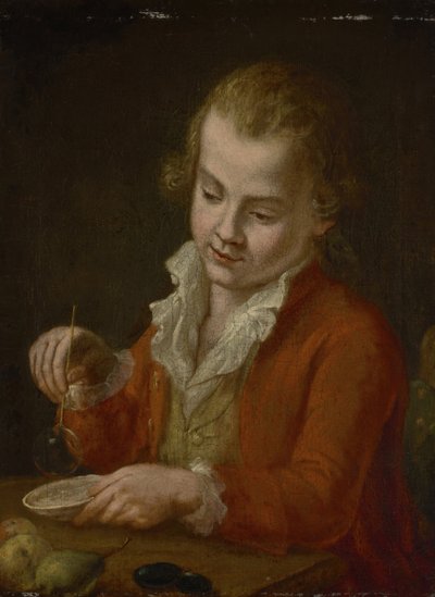 Chico con pompas de jabón de Johann Georg von Edlinger