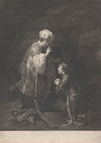 La sumisión de Absalón a su padre, el rey David de Johann Gottfried Haid