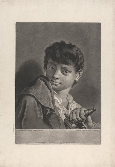 Retrato de un niño con una espada de Johann Gottfried Haid