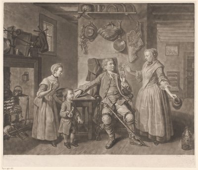 Retrato del actor de teatro David Garrick en el papel de un agricultor casero de Johann Gottfried Haid