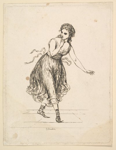 Mujer sola, de la serie La pareja de baile Vigano de Johann Gottfried Schadow