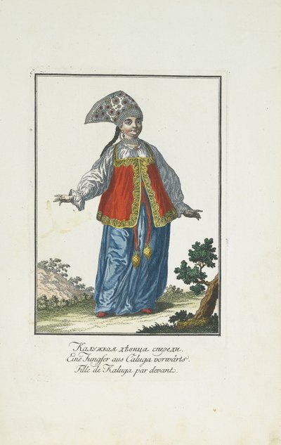 Una doncella de Kaluga en vestido festivo de Johann Gottlieb Georgi