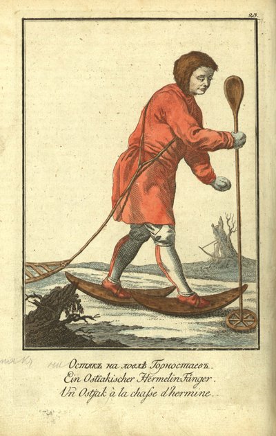 Ostyak en una caza de armiños, 1799 de Johann Gottlieb Georgi