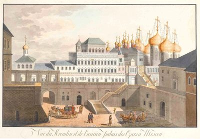 Vista del Kremlin en Moscú. El Palacio Terem, 1813 de Johann Gottlieb Lohrer