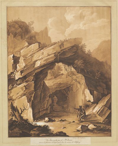 Vista de la Gruta por Heilbrunn, cerca de Salzburgo de Johann Gottlieb Prestel, after Schellinger