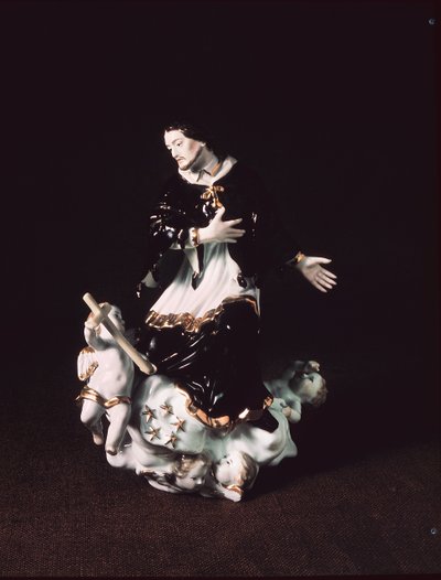 Figura de Meissen de San Juan Nepomuceno, de un grupo barroco, c.1731 de Johann Gottlob Kirchner