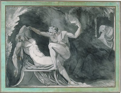 El rey danés es envenenado mientras duerme por su hermano de Johann Heinrich Füssli