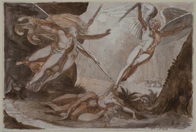 Satanás tocado por la lanza de Ithuriel de Johann Heinrich Füssli