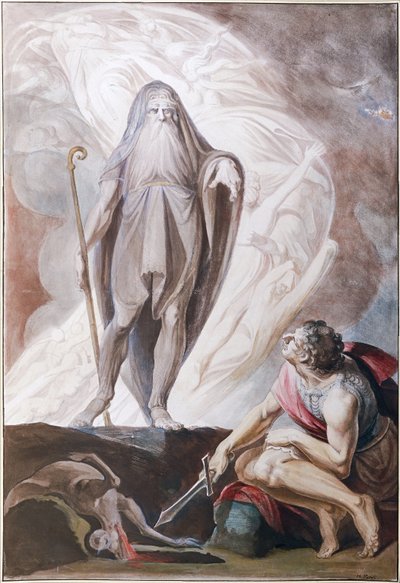 Tiresias predice el futuro a Odiseo de Johann Heinrich Füssli