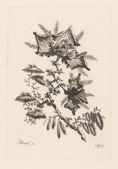 flores en forma de cometa Fleures Baroque (título de la serie) de Johann Heinrich  Hess
