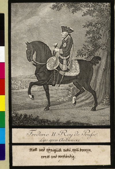 a caballo Federico II de Prusia de Johann Heinrich Lips