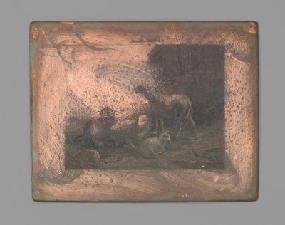 cuatro ovejas de Johann Heinrich Maria Hubert Rennefeld (signed by artist)